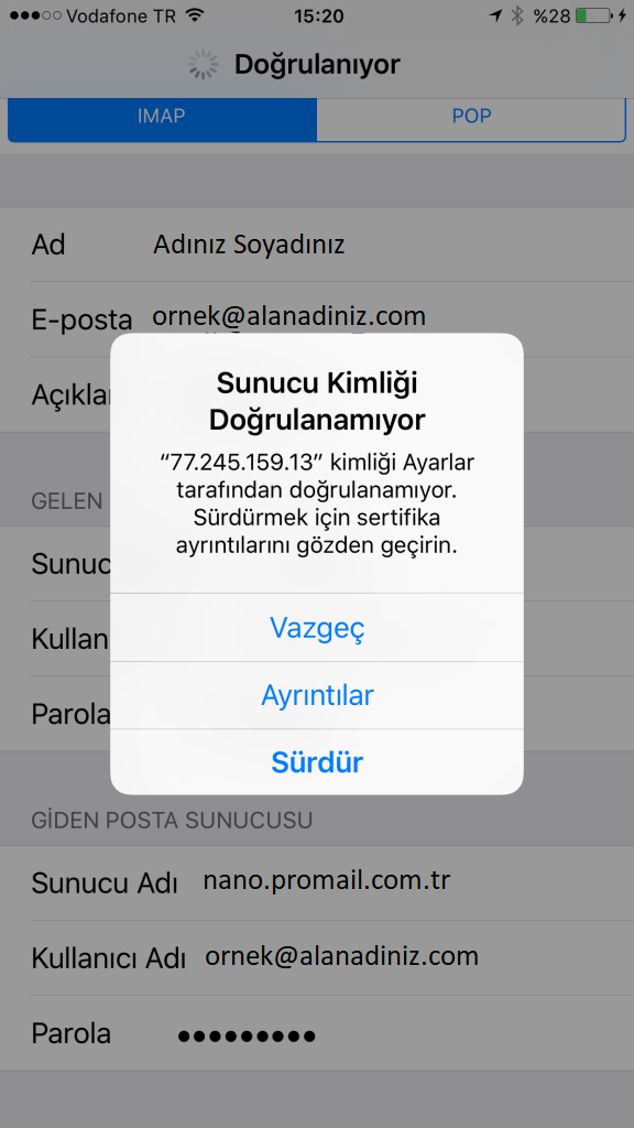 promail i phone kurulum 6