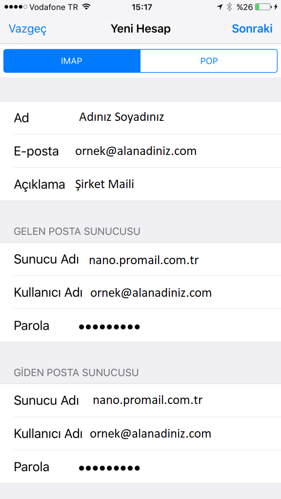 promail i phone kurulumu 1