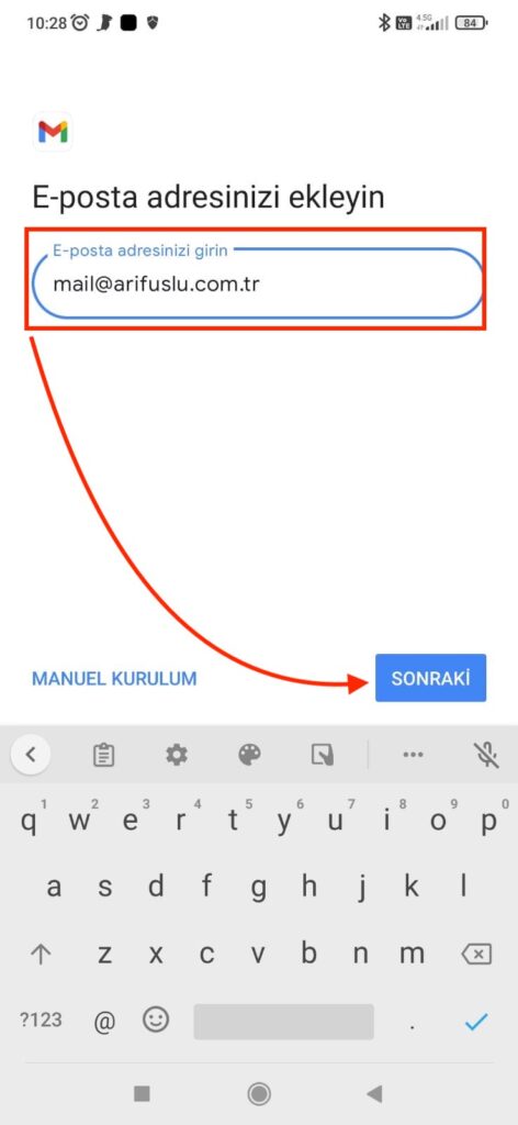 android gmail aplikasyonuna kurumsal eposta ekleme 3