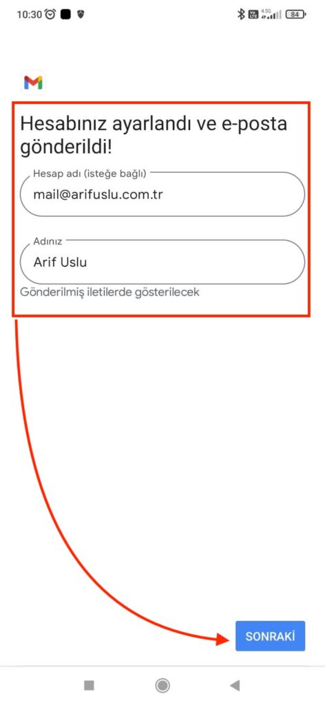 android gmail aplikasyonuna kurumsal eposta ekleme 7