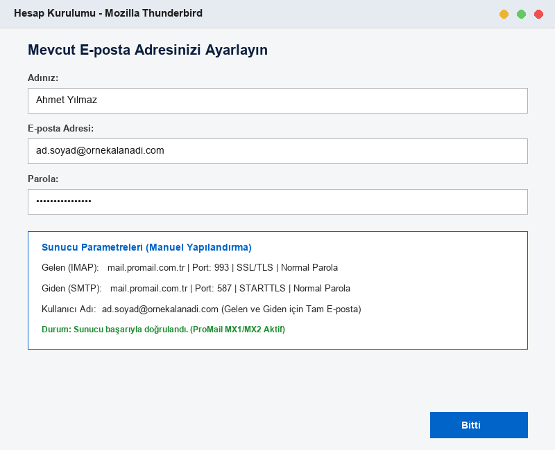 Mozilla Thunderbird Kurulum Ekranı